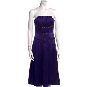 Carolina Herrera Silk Jeweled Strapless Dress 4
